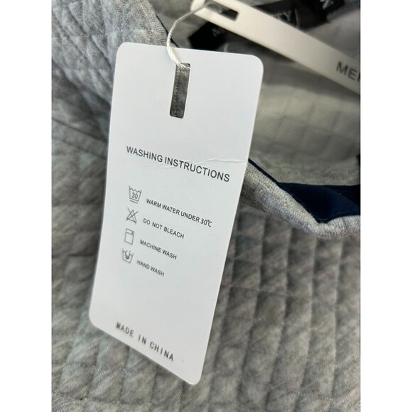 NWT MEROKEETY Button Quilted Patchwork Pullover Sweatshirt Women's Gray / Navy M - Picture 13 of 13